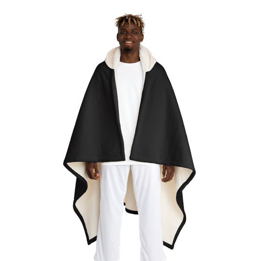 Hooded Sherpa Blanket – Black Celestial Fleece Hooded Throw