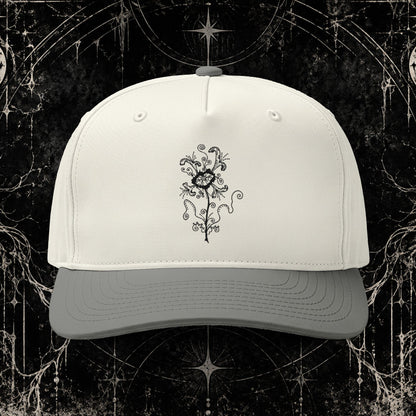 Embroidered Vintage Rose Two-Tone Cap