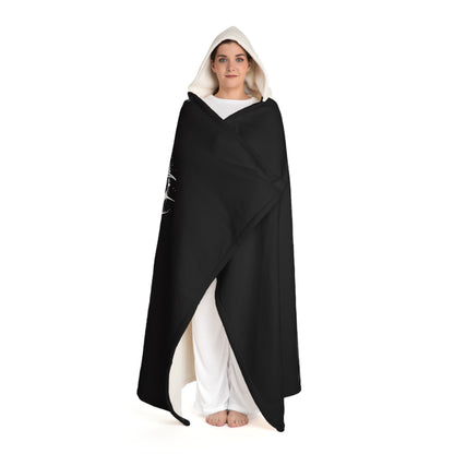 Hooded Sherpa Blanket – Black Celestial Fleece Hooded Throw