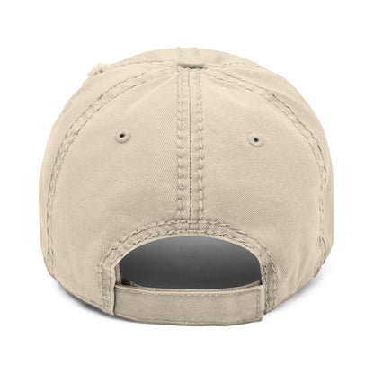 Karma Crow Raven Badge Distressed Dad Hat – Embroidered Gothic Cap