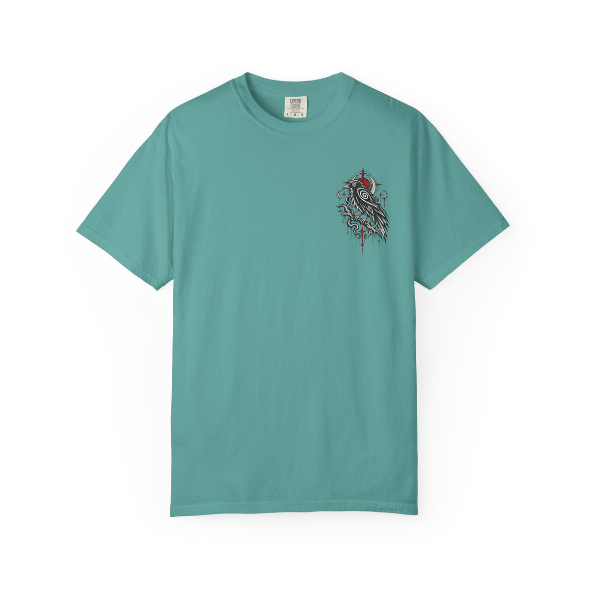 Raven Skull Graphic T-Shirt — Gothic Crow Illustration Tee