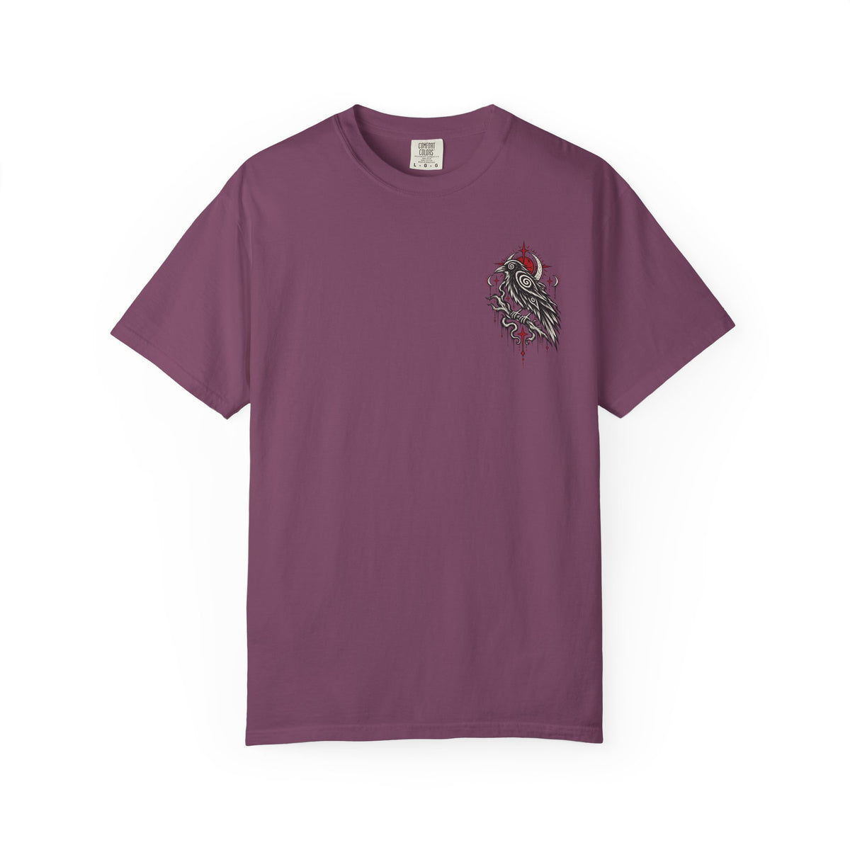 Raven Skull Graphic T-Shirt — Gothic Crow Illustration Tee