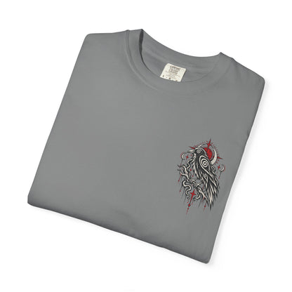 Raven Skull Graphic T-Shirt — Gothic Crow Illustration Tee