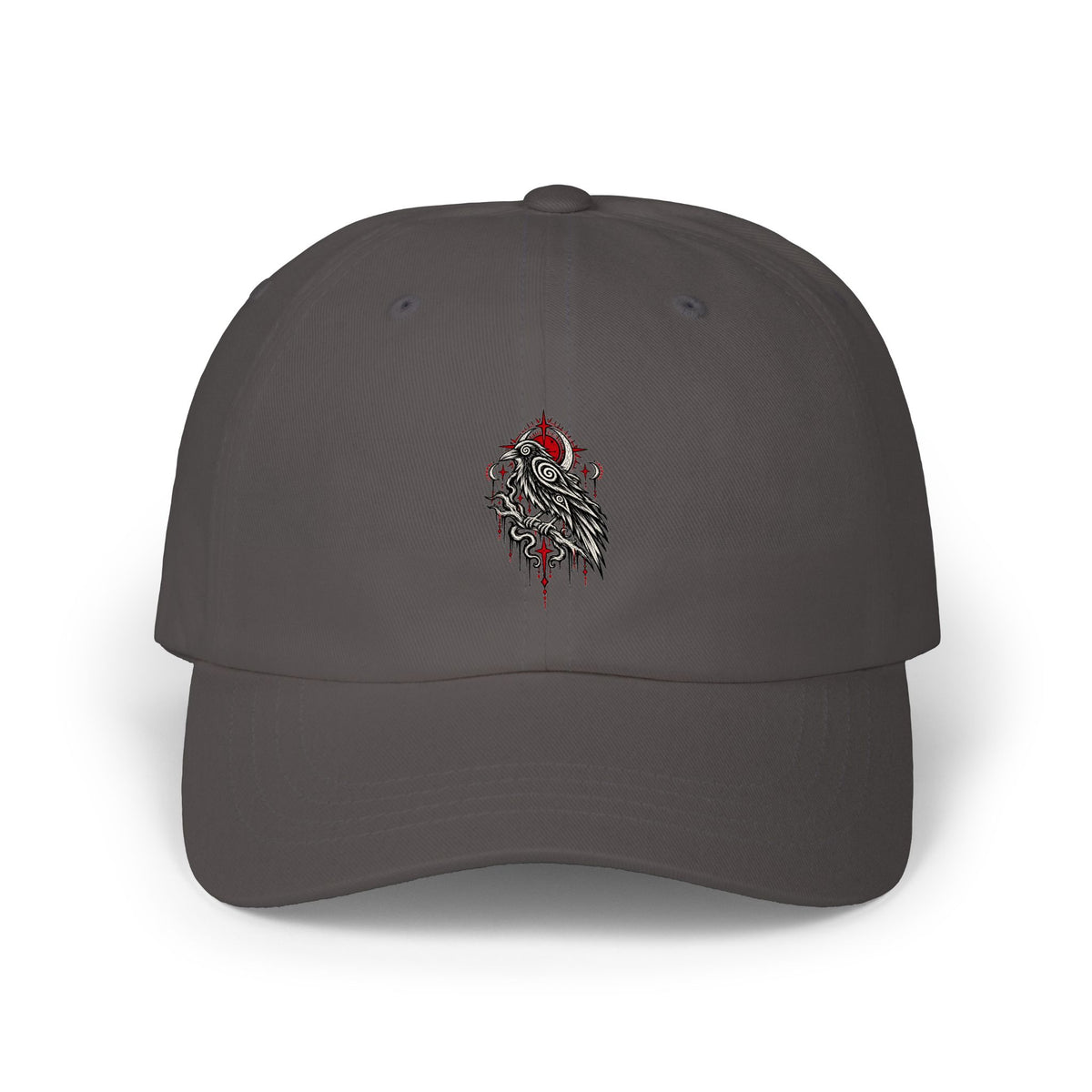 Karma Crow Raven Dad Cap — Gothic Graphic Hat