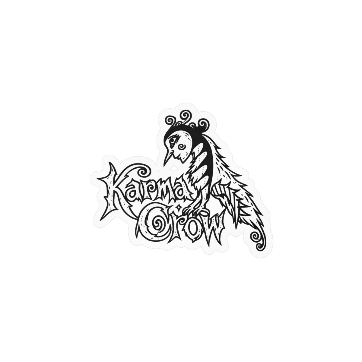 Karma Crow Raven Vinyl Decal — Gothic Crow Sticker