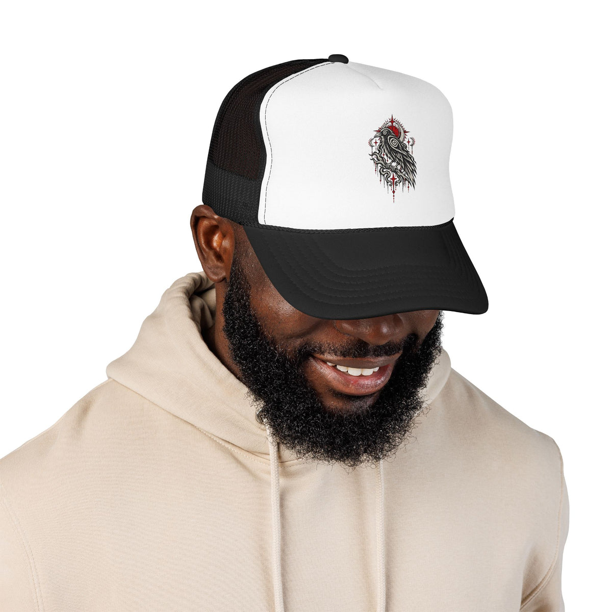 Karma Crow Raven Trucker Hat — Gothic Crow Mesh Cap