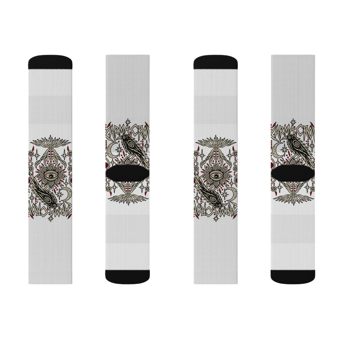 Karma Crow Mystical Eye Socks — Occult Raven Crew Socks
