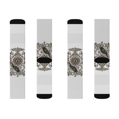 Karma Crow Mystical Eye Socks — Occult Raven Crew Socks