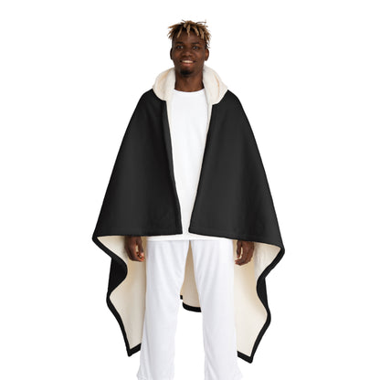 Hooded Sherpa Blanket – Black Celestial Fleece Hooded Throw