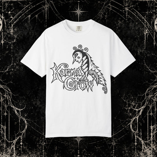 Karma Crow Graphic T-Shirt — Gothic Crow Illustration Tee