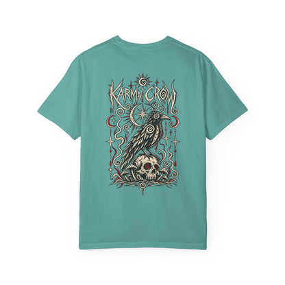 Raven Skull Graphic T-Shirt — Gothic Crow Illustration Tee
