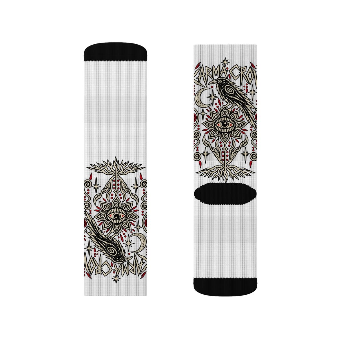 Karma Crow Mystical Eye Socks — Occult Raven Crew Socks