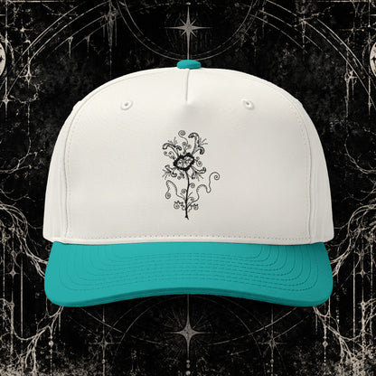 Embroidered Vintage Rose Two-Tone Cap