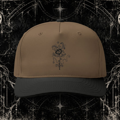 Embroidered Vintage Rose Two-Tone Cap