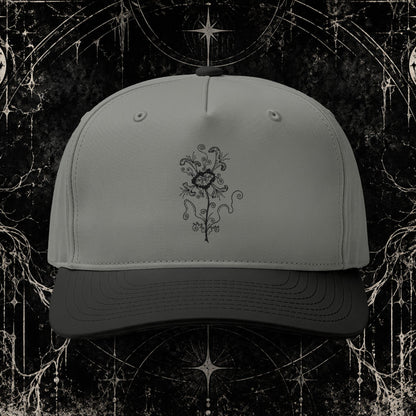 Embroidered Vintage Rose Two-Tone Cap