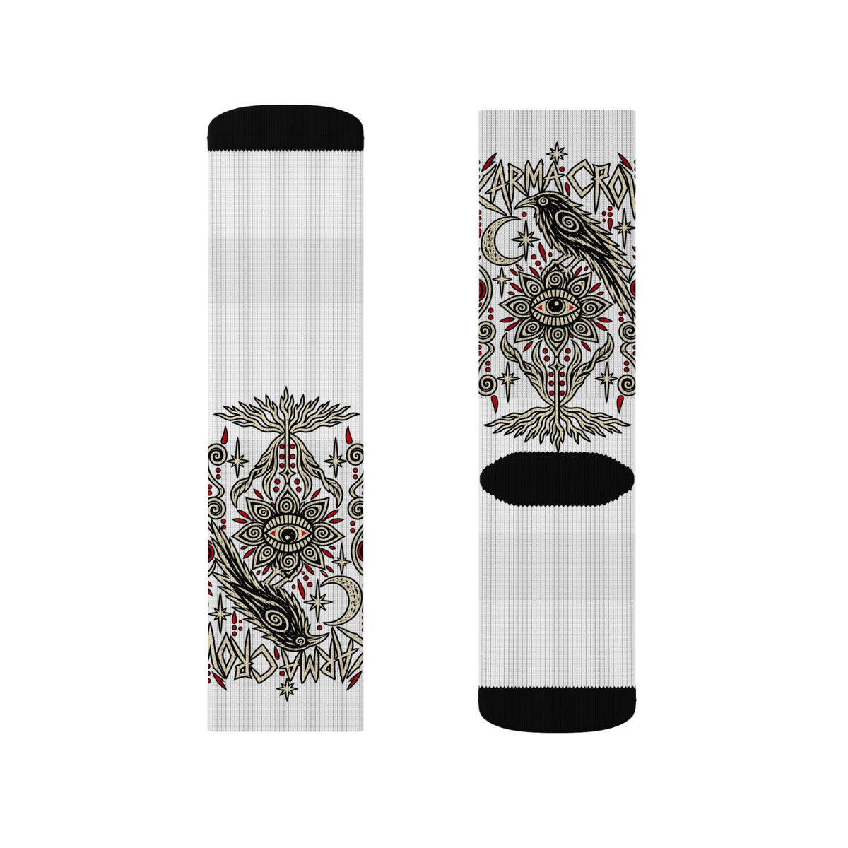 Karma Crow Mystical Eye Socks — Occult Raven Crew Socks