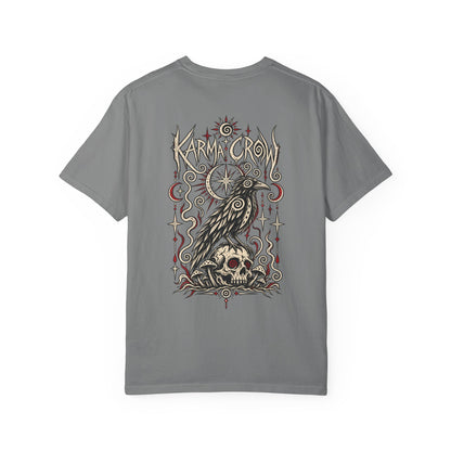Raven Skull Graphic T-Shirt — Gothic Crow Illustration Tee