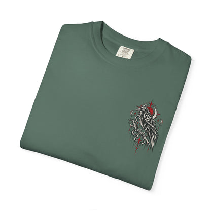 Raven Skull Graphic T-Shirt — Gothic Crow Illustration Tee