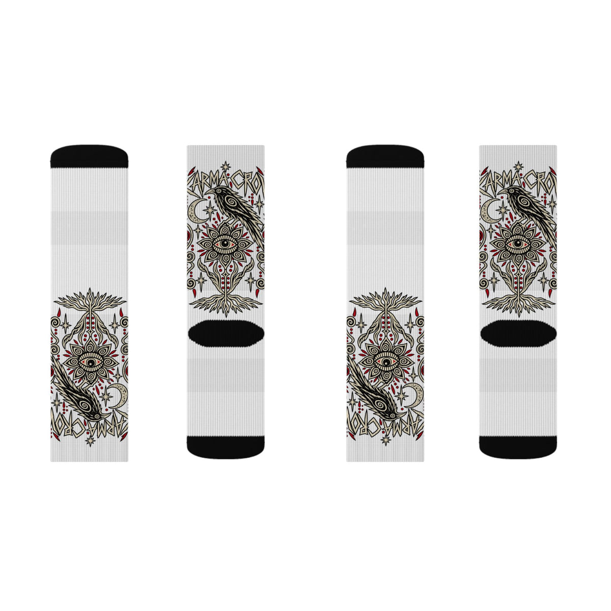 Karma Crow Mystical Eye Socks — Occult Raven Crew Socks
