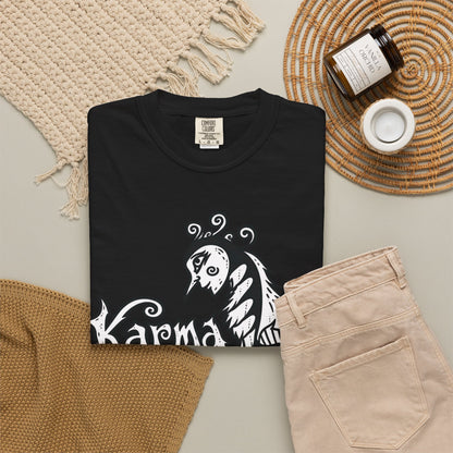 Karma Crow Graphic T-Shirt — Gothic Crow Illustration Tee