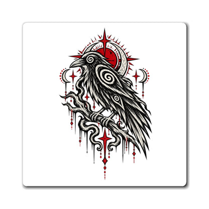 Karma Crow Raven Magnet — Gothic Crow Fridge Art