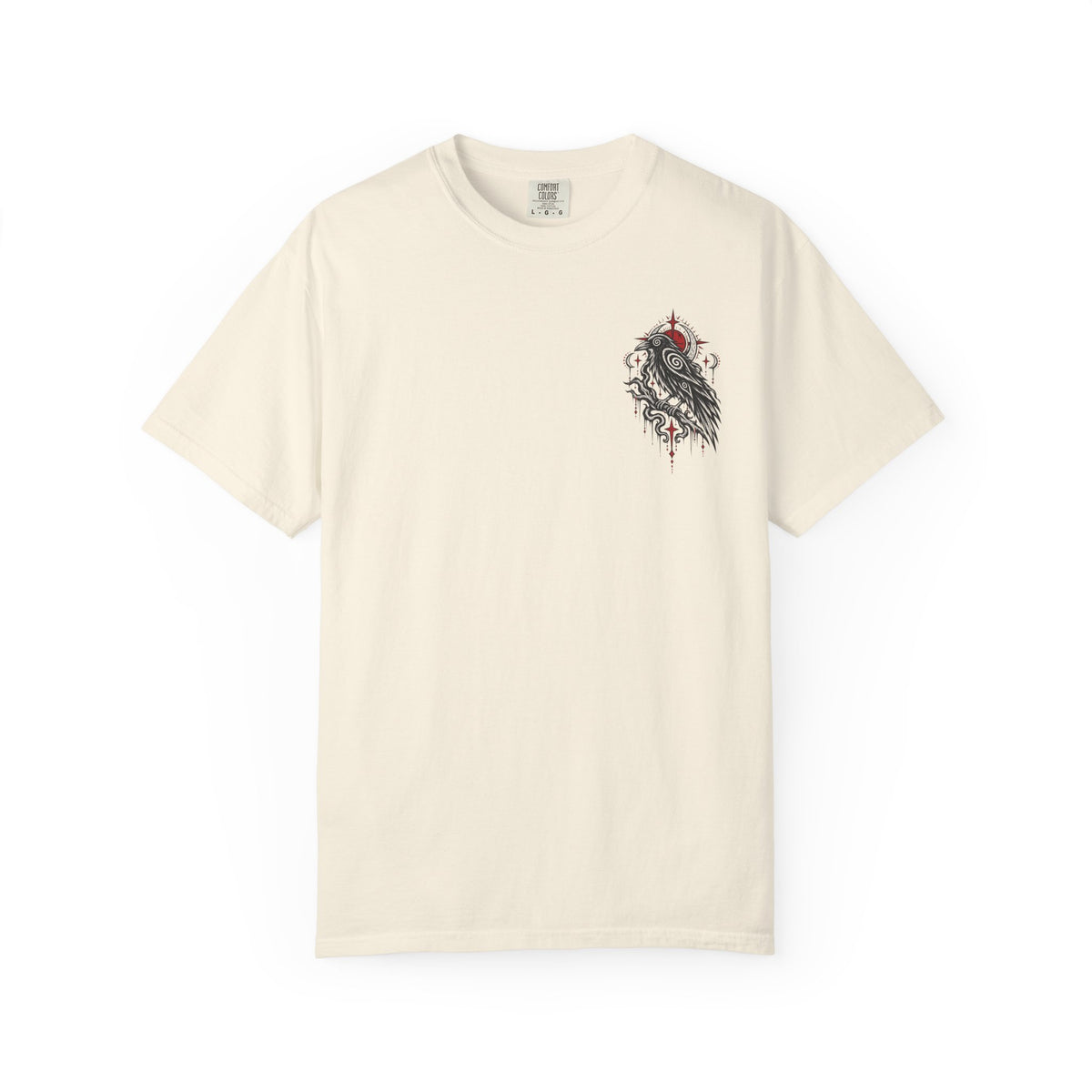 Raven Skull Graphic T-Shirt — Gothic Crow Illustration Tee