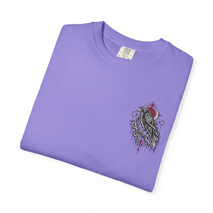 Raven Skull Graphic T-Shirt — Gothic Crow Illustration Tee
