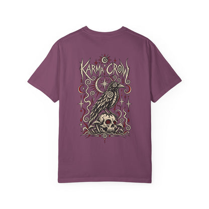 Raven Skull Graphic T-Shirt — Gothic Crow Illustration Tee