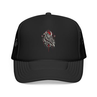 Karma Crow Raven Trucker Hat — Gothic Crow Mesh Cap