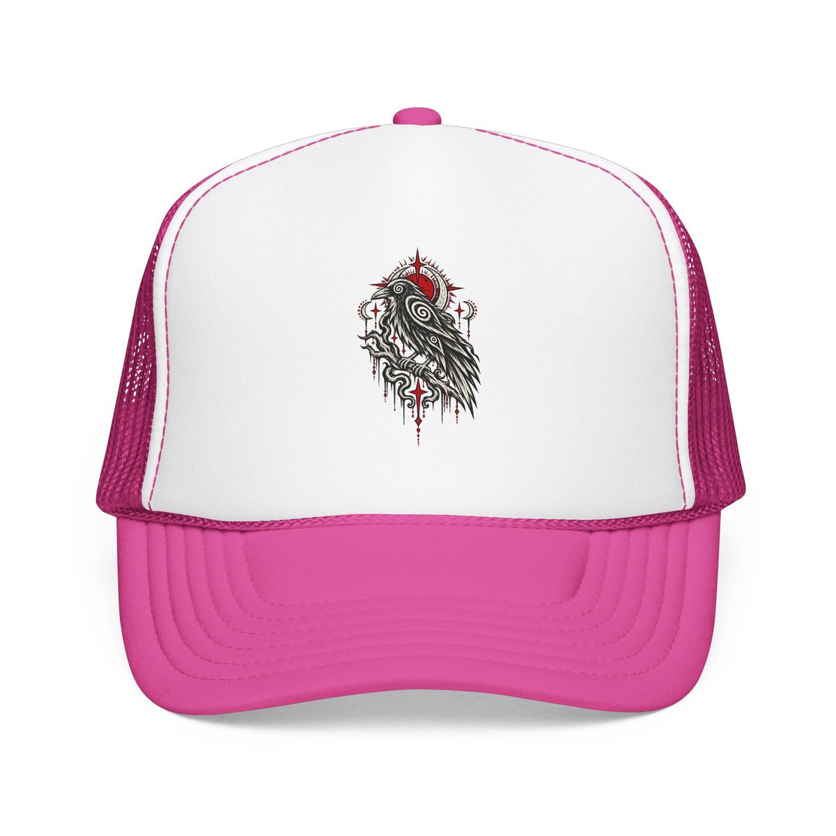 Karma Crow Raven Trucker Hat — Gothic Crow Mesh Cap