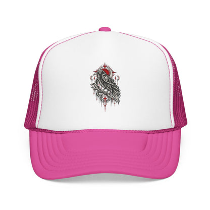 Karma Crow Raven Trucker Hat — Gothic Crow Mesh Cap