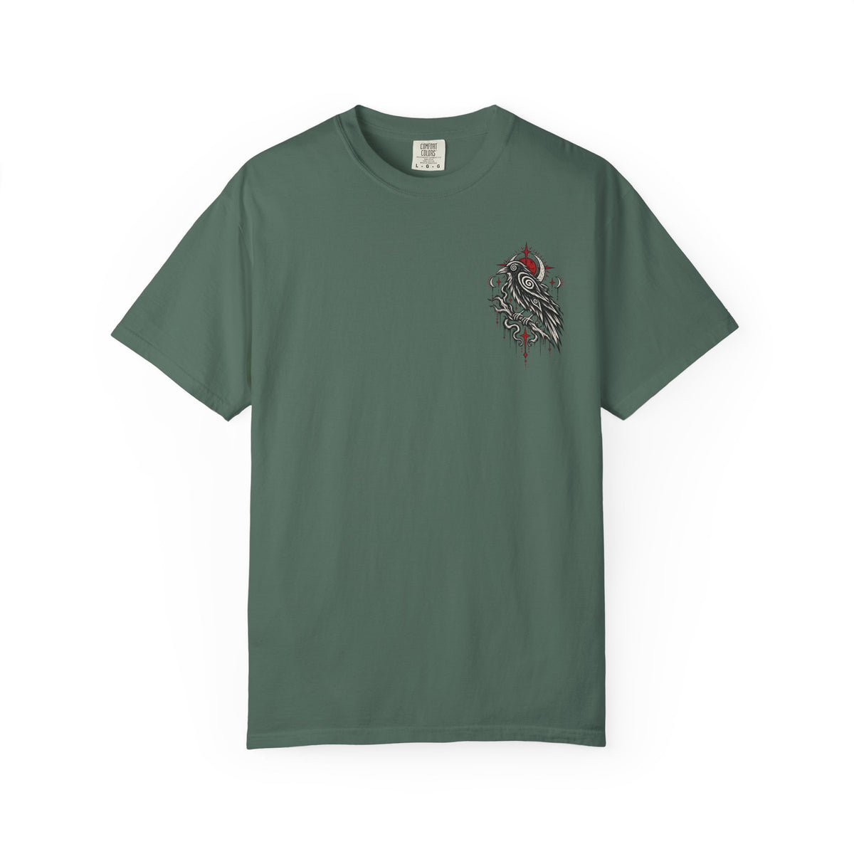 Raven Skull Graphic T-Shirt — Gothic Crow Illustration Tee