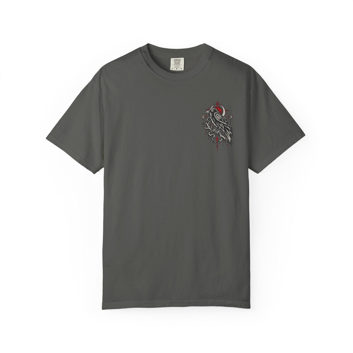 Raven Skull Graphic T-Shirt — Gothic Crow Illustration Tee
