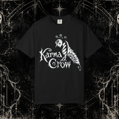 Karma Crow Graphic T-Shirt — Gothic Crow Illustration Tee