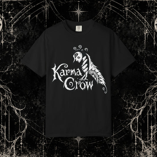 Karma Crow Graphic T-Shirt — Gothic Crow Illustration Tee