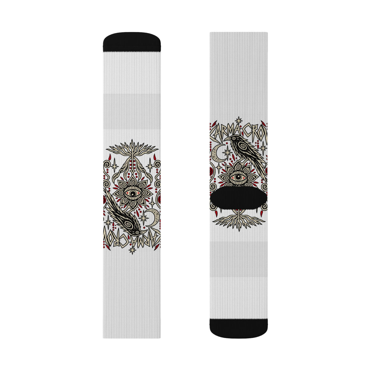 Karma Crow Mystical Eye Socks — Occult Raven Crew Socks