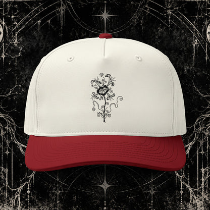 Embroidered Vintage Rose Two-Tone Cap