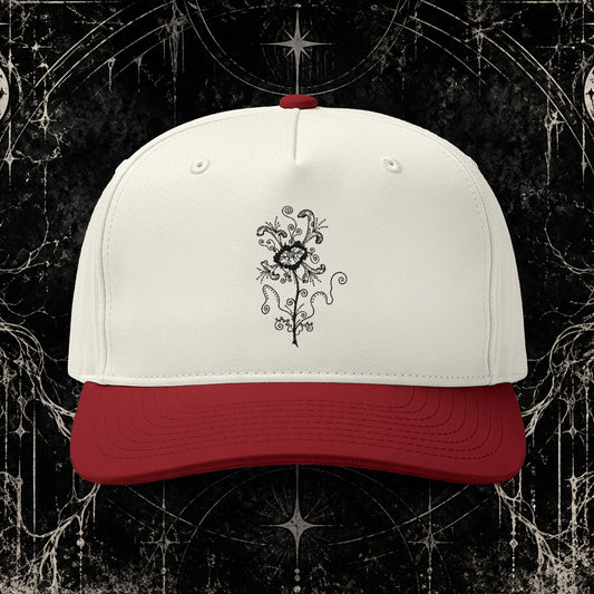 Embroidered Vintage Rose Two-Tone Cap