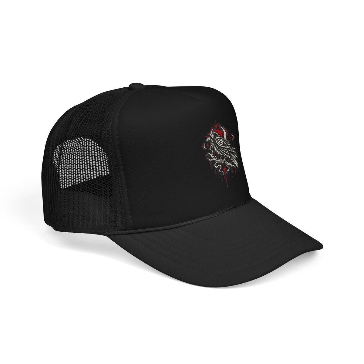 Karma Crow Raven Trucker Hat — Gothic Crow Mesh Cap