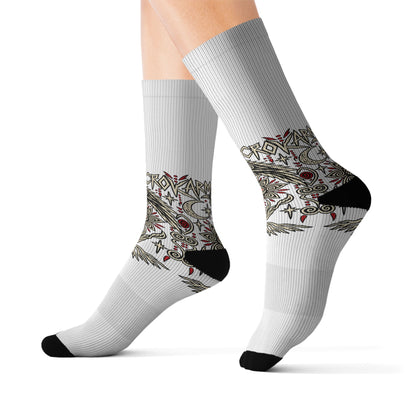Karma Crow Mystical Eye Socks — Occult Raven Crew Socks