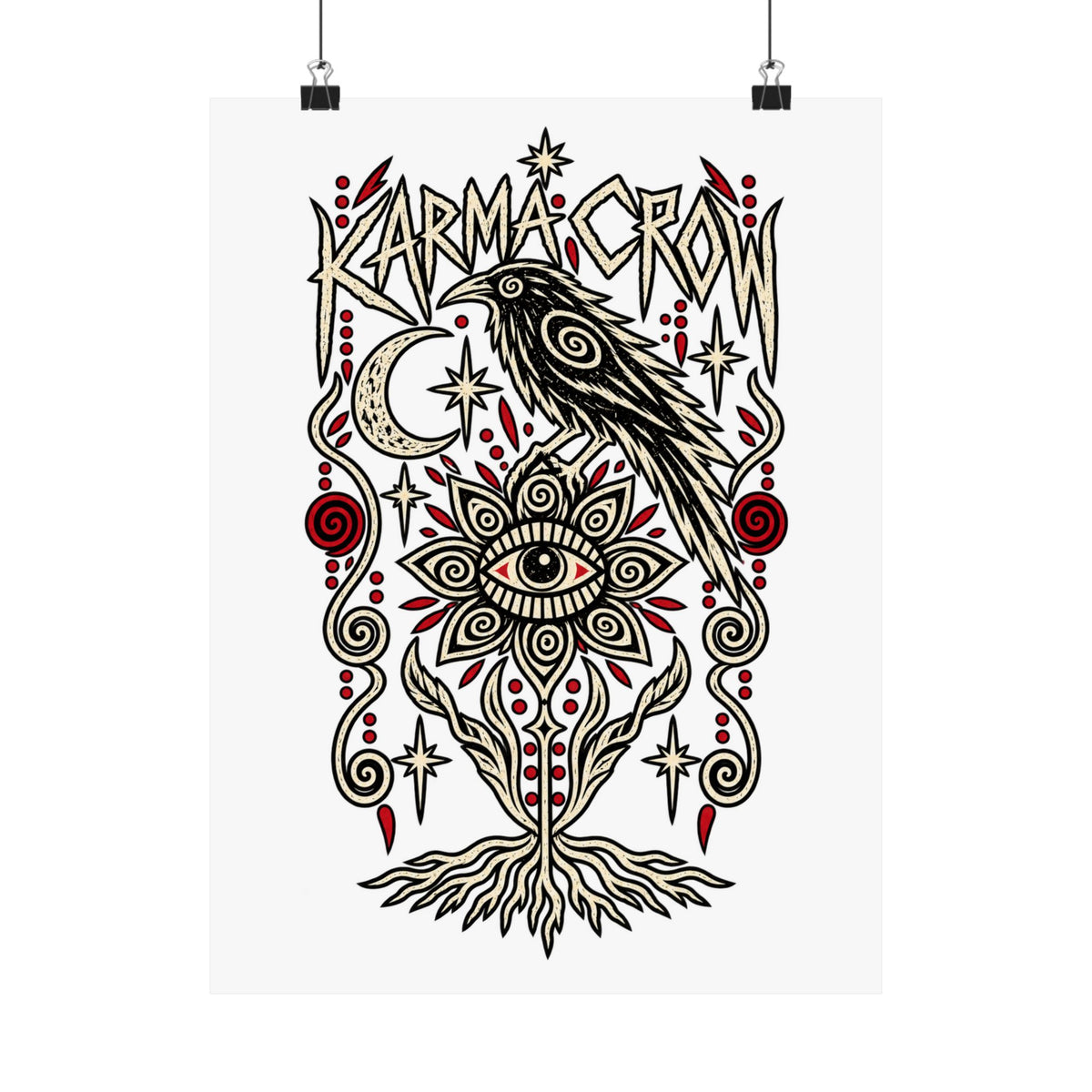 Karma Crow Matte Poster — Mystical Raven Art Print