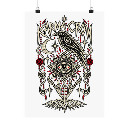 Karma Crow Matte Poster — Mystical Raven Art Print