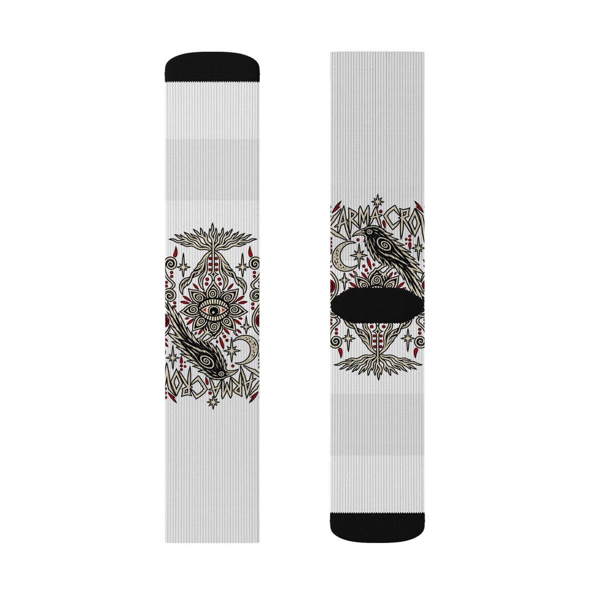 Karma Crow Mystical Eye Socks — Occult Raven Crew Socks