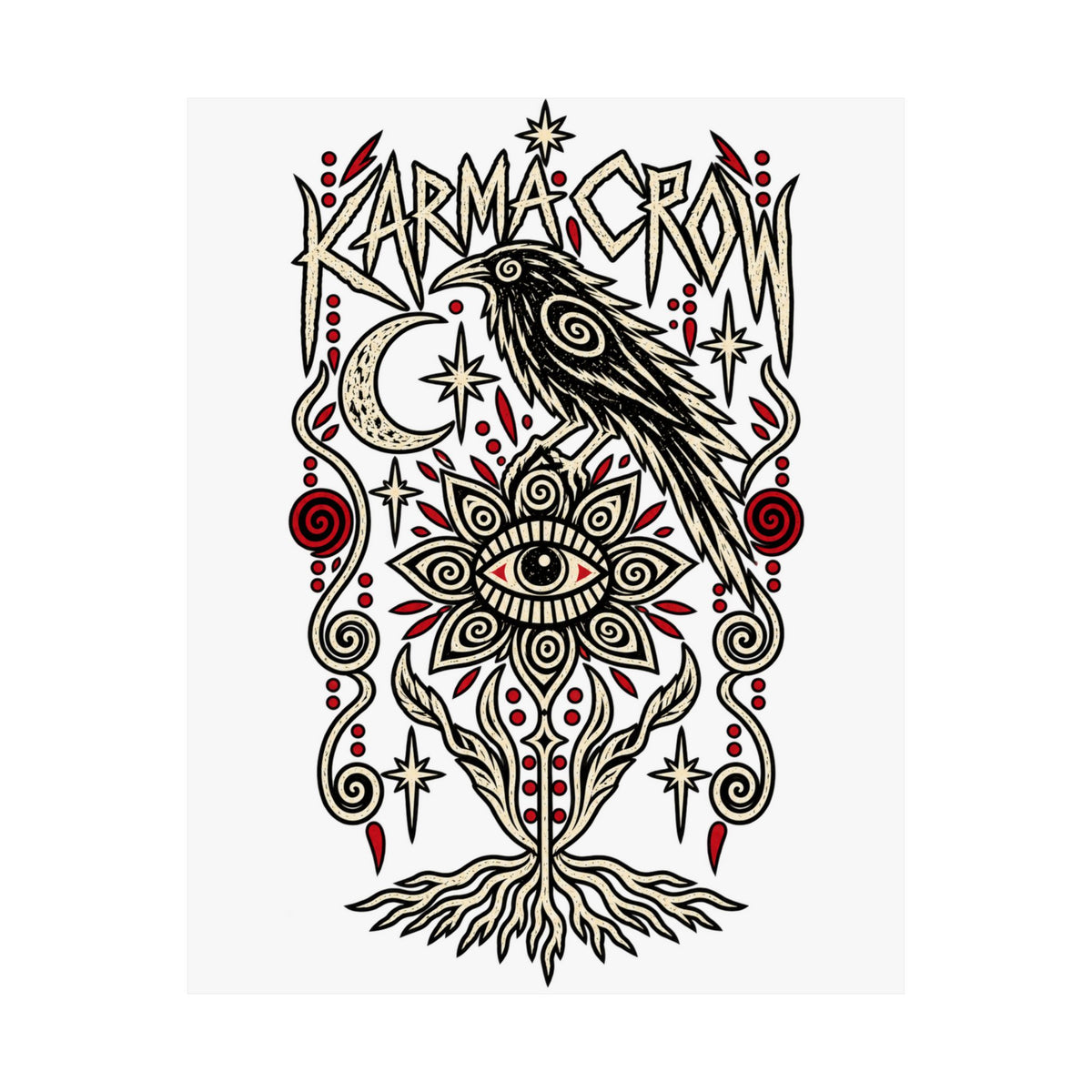Karma Crow Matte Poster — Mystical Raven Art Print