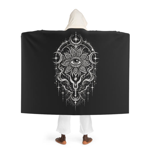 Hooded Sherpa Blanket – Black Celestial Fleece Hooded Throw