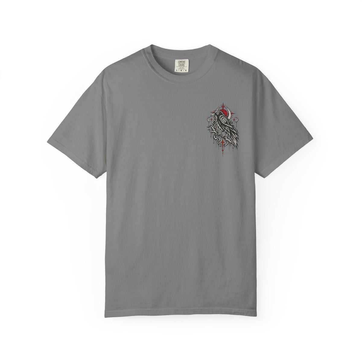 Raven Skull Graphic T-Shirt — Gothic Crow Illustration Tee