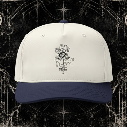 Embroidered Vintage Rose Two-Tone Cap