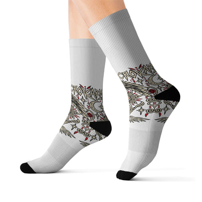 Karma Crow Mystical Eye Socks — Occult Raven Crew Socks