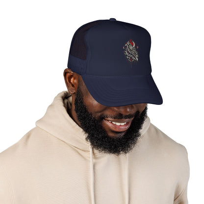 Karma Crow Raven Trucker Hat — Gothic Crow Mesh Cap