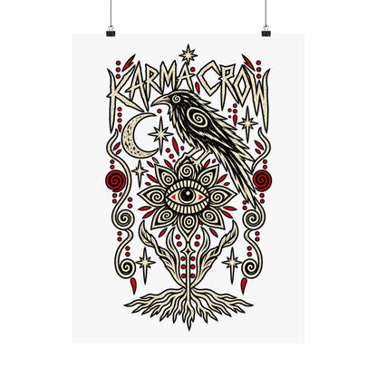 Karma Crow Matte Poster — Mystical Raven Art Print